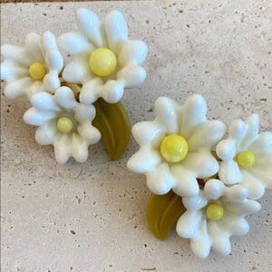 Lele Sadoughi Daisy Floral Earrings White Yellow Statement Spring Summer Bridal